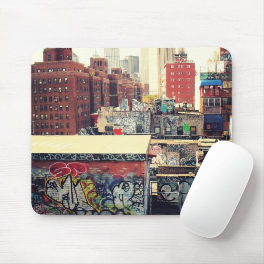 New- York Citydachspitzen bedeckt in den Graffiti Mousepad (Mit Mouse)