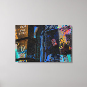 New York Citygraffiti-Straßen-Foto Leinwanddruck