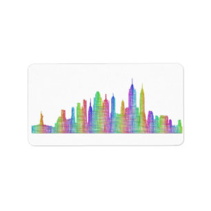 New- York CitySkyline Adressaufkleber