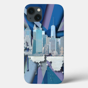 New- York CitySkyline blaues 3D Case-Mate iPhone Hülle