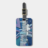 New- York CitySkyline | blaues 3D Gepäckanhänger (Vorderseite vertikal)