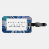 New- York CitySkyline | blaues 3D Gepäckanhänger (Rückseite horizontal)