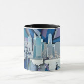 New- York CitySkyline | blaues 3D Tasse (Zentrum)