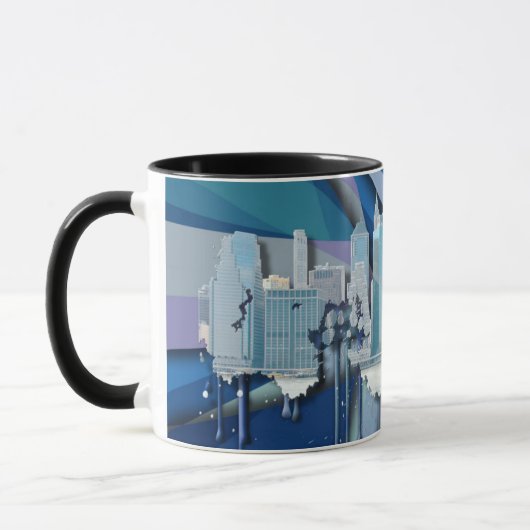New- York CitySkyline | blaues 3D Tasse (Links)