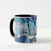 New- York CitySkyline | blaues 3D Tasse (Vorderseite Links)