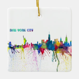 New- York CitySkyline eine impressionistische Keramikornament