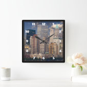 New- York CitySkyline Quadratische Wanduhr (Zuhause)