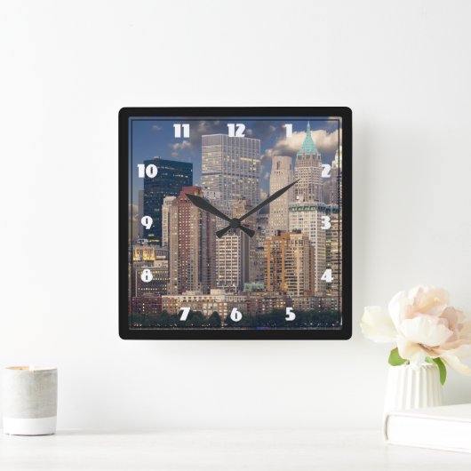 New- York CitySkyline Quadratische Wanduhr (Zuhause)