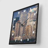 New- York CitySkyline Quadratische Wanduhr (Winkel)