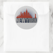 New- York CitySkyline Runder Aufkleber (Tasche)