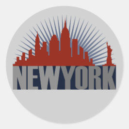 New- York CitySkyline Runder Aufkleber