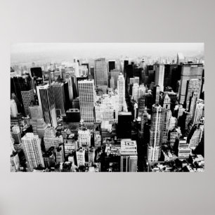 New York Cityskyline-Schwarzweiss-Foto Poster