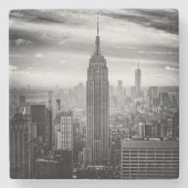 New- York CitySkyline Schwarzweiss Steinuntersetzer (Vorderseite)