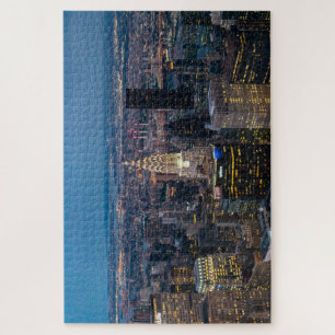 New- York CitySkyline-Stadtbild-Nachtlichter Puzzle