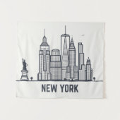 New- York CitySkyline Wandteppich (Vorderseite (Horizontal))