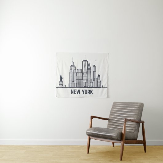 New- York CitySkyline Wandteppich (Beispiel (Horizontal))