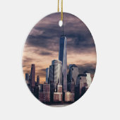 New- York CitySkyline-Winter Keramikornament (Rechts)