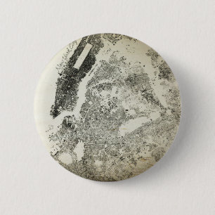 New York Citystraßen-und -Gebäude-Vintage Karte Button