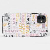 New- York Citytexttypographiemuster Case-Mate iPhone Hülle (Rückseite (Horizontal))