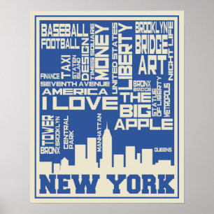 New- York Citytypographie-Plakat Poster