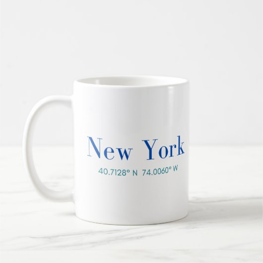 New York Classic Tasse mit GPS-Koordinaten (Links)