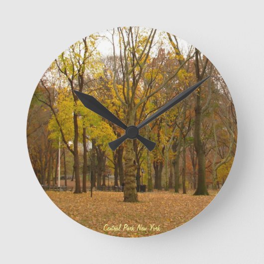 New York Clock Central Park NY Wall Clock Runde Wanduhr (Vorderseite)