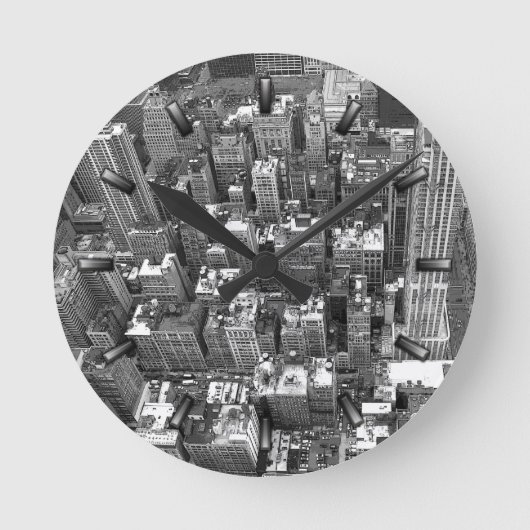 New York Clock Gifts Decor NY Wall Clock Runde Wanduhr (Vorderseite)