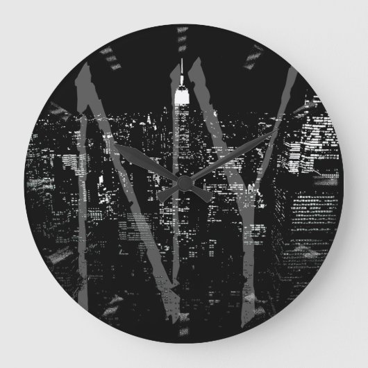 New York Clock Ohrs Decor NY Wall Clock Große Wanduhr (Vorderseite)