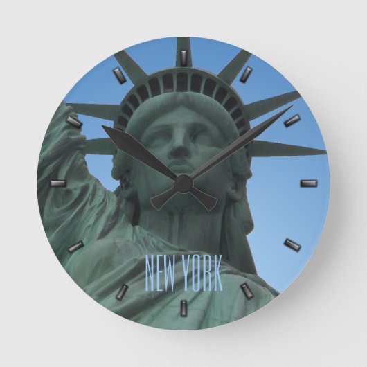 New York Clock Statue of Liberty Wall Clock Runde Wanduhr (Vorderseite)