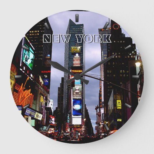 New York Clock Times Square NY Wall Clock Große Wanduhr (Vorderseite)