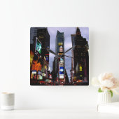 New York Clock Times Square NY Wall Clock Quadratische Wanduhr (Zuhause)