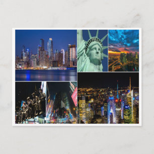 New York Collage usa city travel america montage Postkarte
