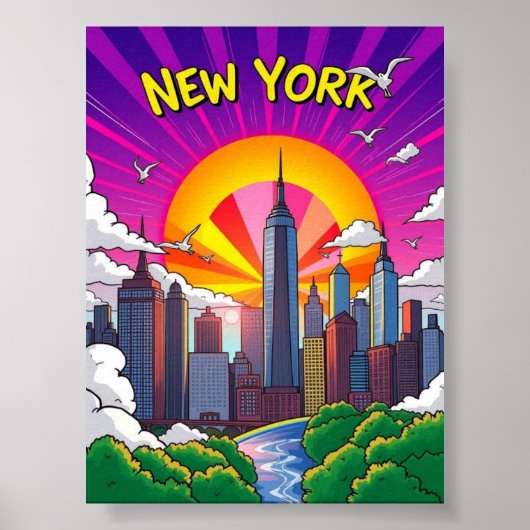 New York Colorful Poster (Vorne)