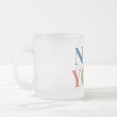 New York Colorful Text Mattglastasse (Links)