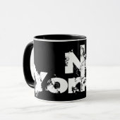 New York - Coole Schwarz-Weiß-Tasse Tasse (Vorderseite Links)