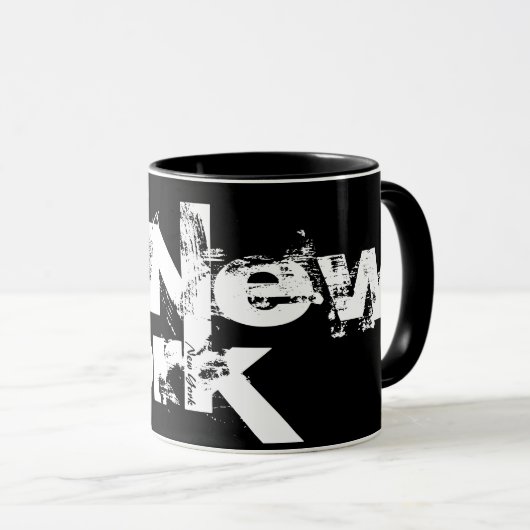 New York - Coole Schwarz-Weiß-Tasse Tasse (VorderseiteRechts)