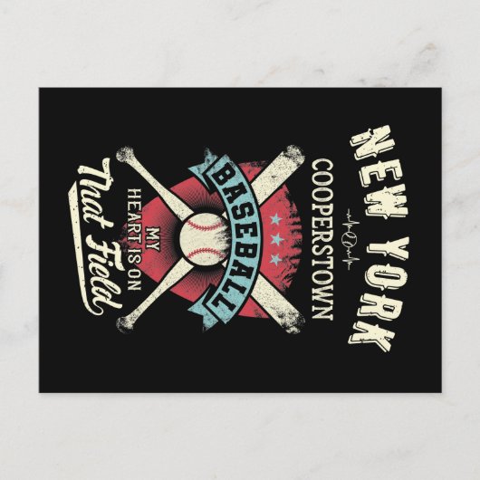 New York Cooperstown Baseball Postkarte (Vorderseite)