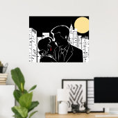 New York Couple's Kiss Poster (Heimbüro)
