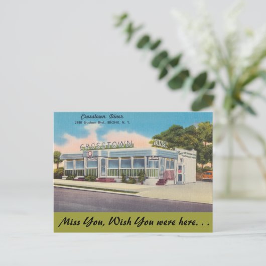 New York, Crosstown Diner, Bronx Postkarte (Stehend Vorderseite)