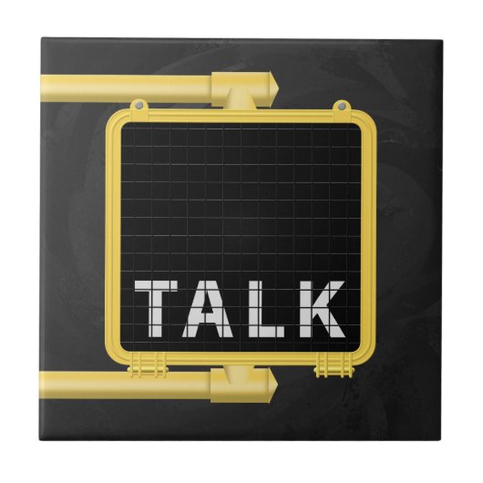 New York Crosswalk Sign Talk Fliese (Vorderseite)
