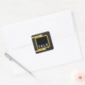 New York Crosswalk Sign Talk Quadratischer Aufkleber (Umschlag)