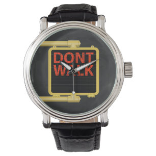 New York Crosswalk Sign Walk Armbanduhr