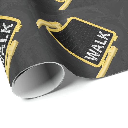 New York Crosswalk Sign Walk Geschenkpapier (Rolleneckpunkt)