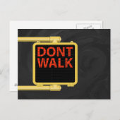 New York Crosswalk Sign Walk Postkarte (Vorne/Hinten)