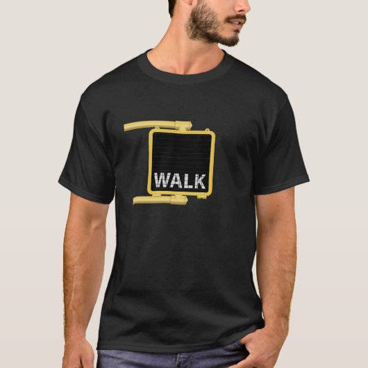 New York Crosswalk Sign Walk T-Shirt (Vorderseite)