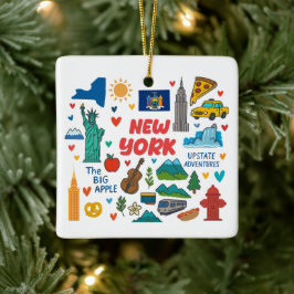 New York Custom Family Trip Weihnachten Keramikornament