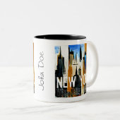 New York Das Abstrakte Bild von Big Apple Zweifarbige Tasse (VorderseiteRechts)