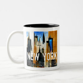 New York Das Abstrakte Bild von Big Apple Zweifarbige Tasse