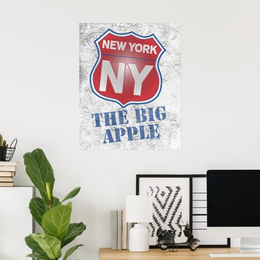 New York das Big Apple Schild Poster (Heimbüro)