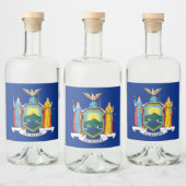 New York: Der Empire State, Zuhause Big Apple Flag Alkoholflaschenetikett (Flaschen)